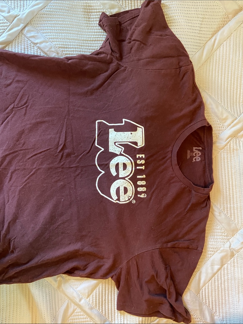 Lee Burgundy Logo Crewneck Tee